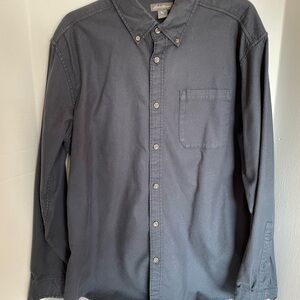 Eddie Bauer dark blue  flannel long sleeve button down shirt Men’s size L